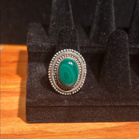 Jewelry - Malachite Natural Gemstone 925
Silver SIZE 10.5